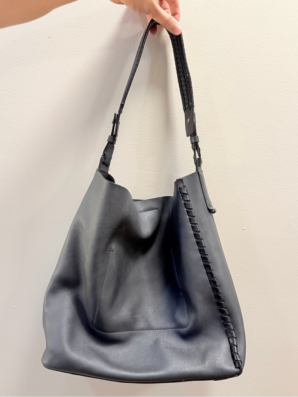 AllSaints Leather Pearl Hobo Shoulder Bag - Picture 2 of 14